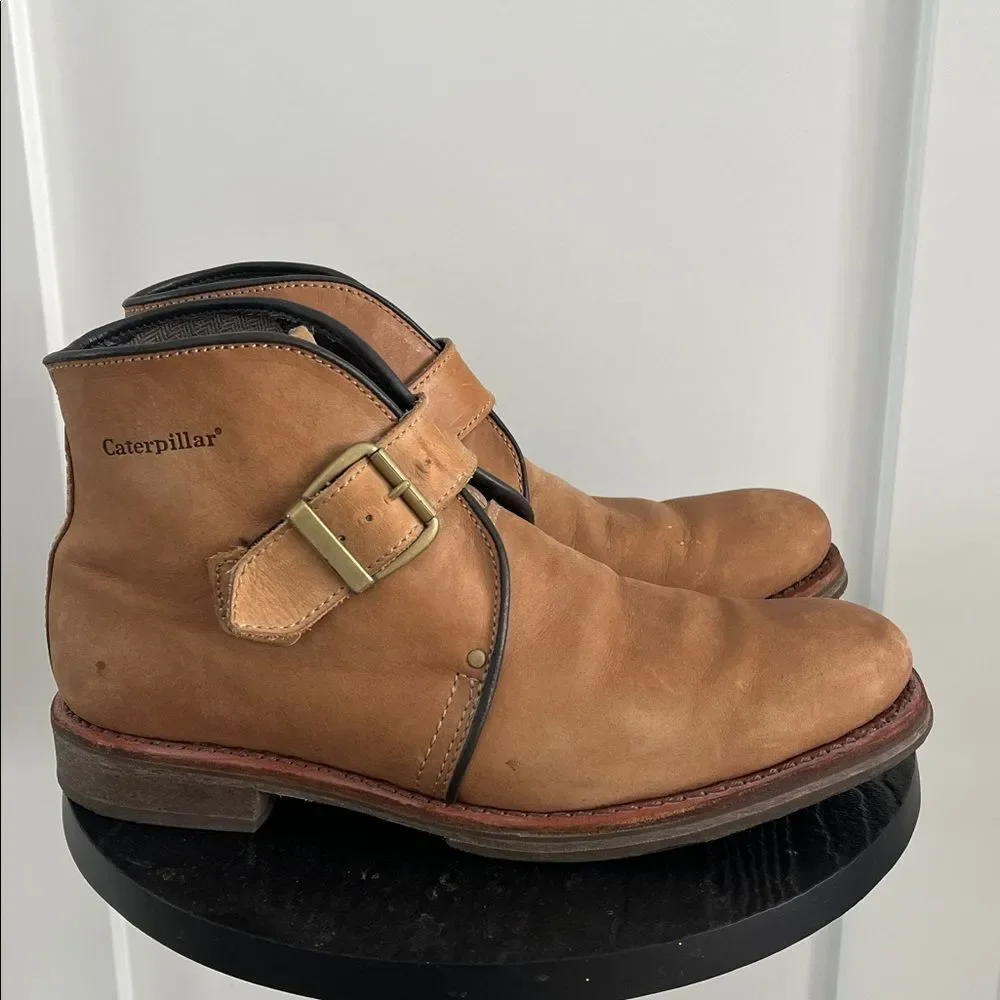 Men’s CATERPILLAR Haverhill Brown Boots W/Buckle Size 10